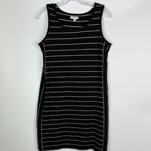 Max Studio Black White Striped Sleeveless Lightweight Shift Dress Size Medium